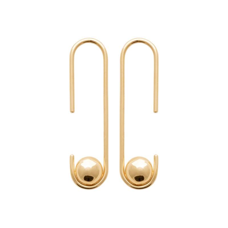 Позлатени обеци тип винт с топчета