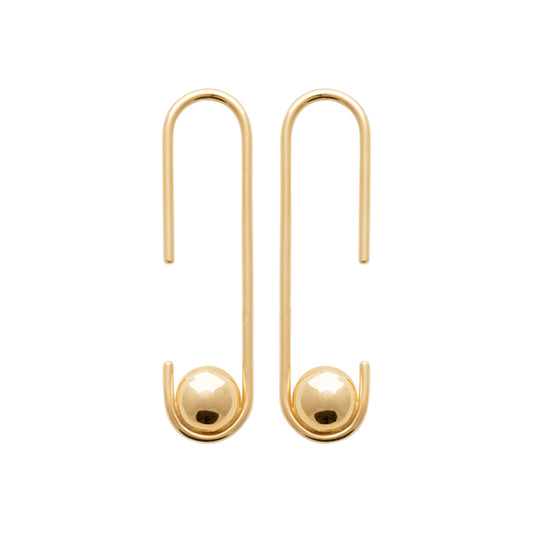 Позлатени обеци тип винт с топчета