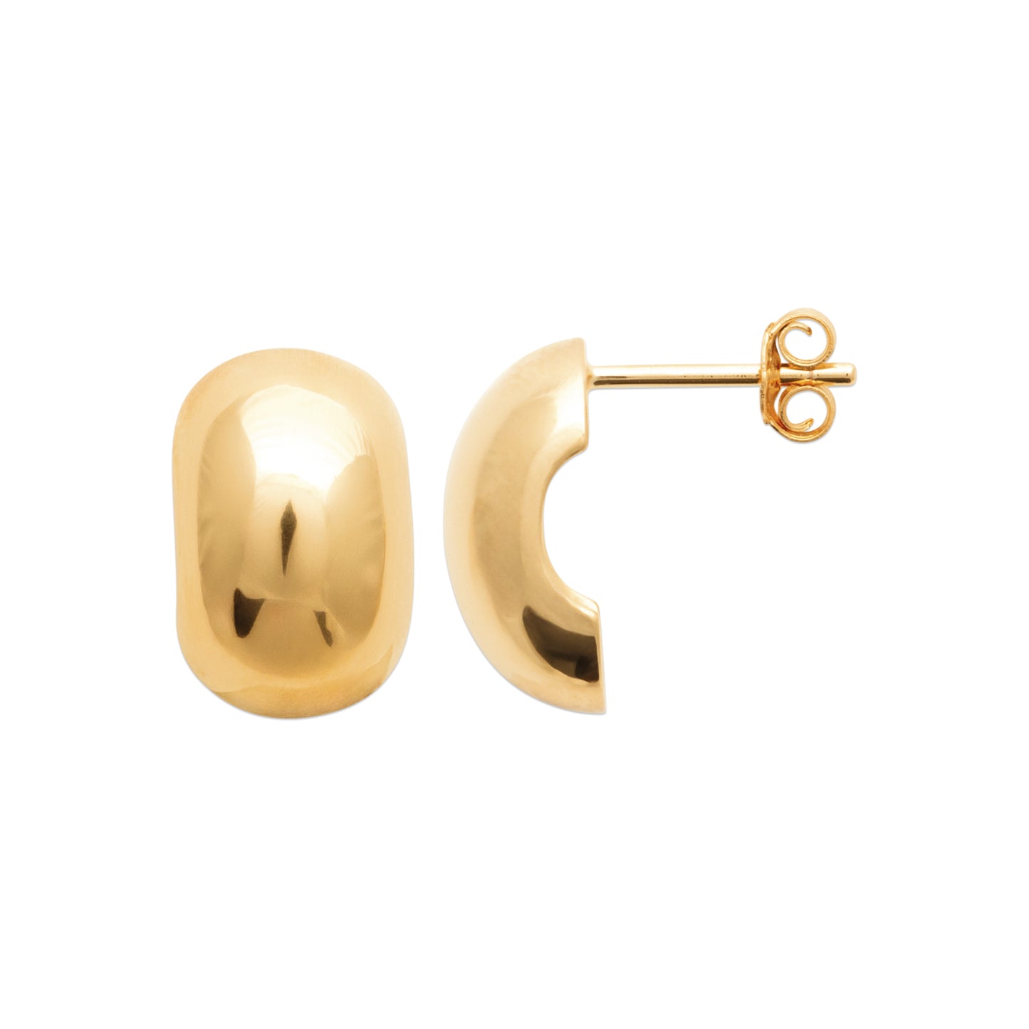 Позлатени обеци тип боб