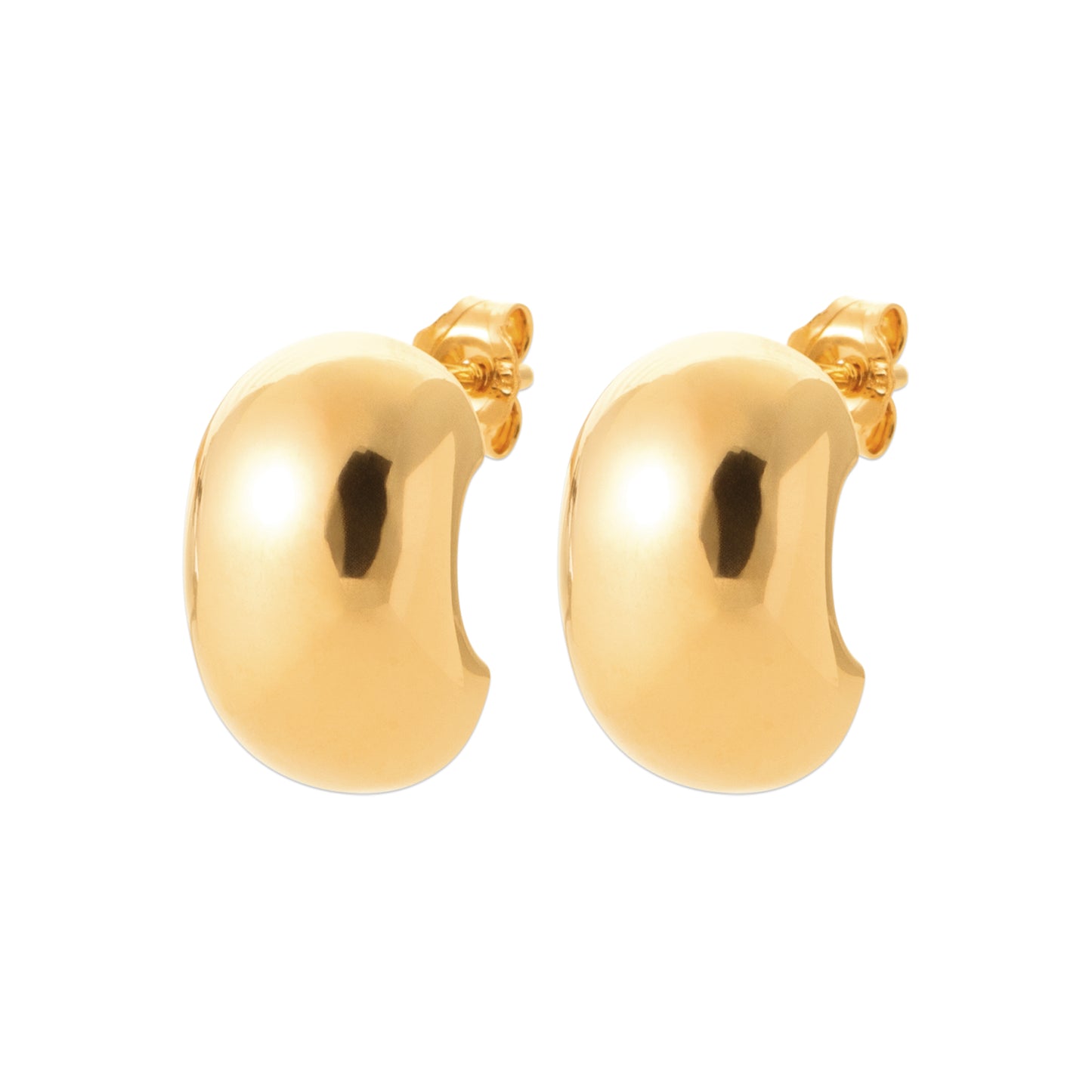 Позлатени обеци тип боб