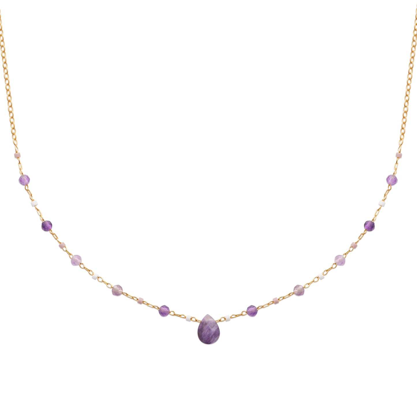 Позлатено колие с аметист