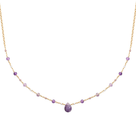 Позлатено колие с аметист