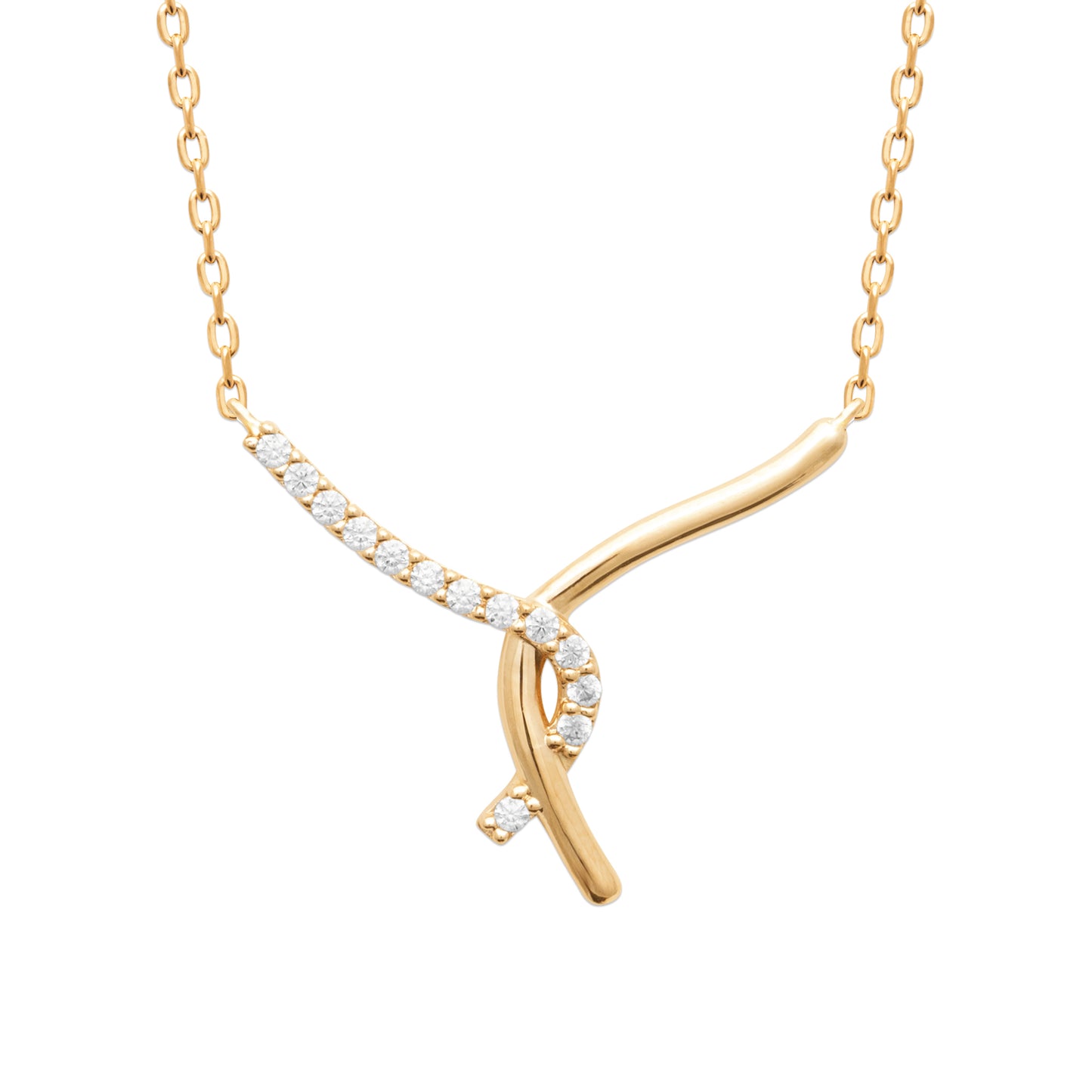 Позлатена висулка с възел и камъни