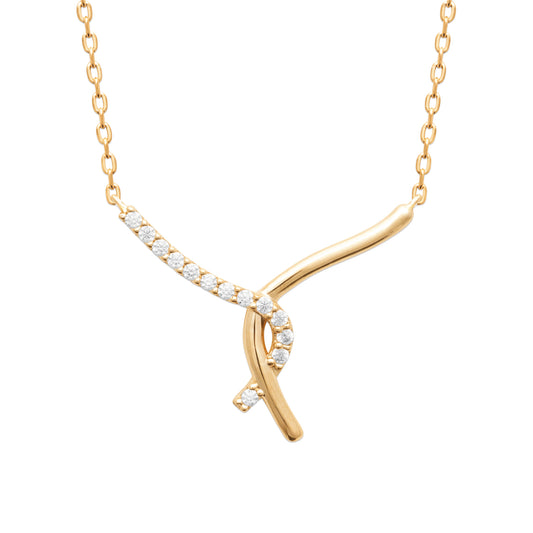 Позлатена висулка с възел и камъни